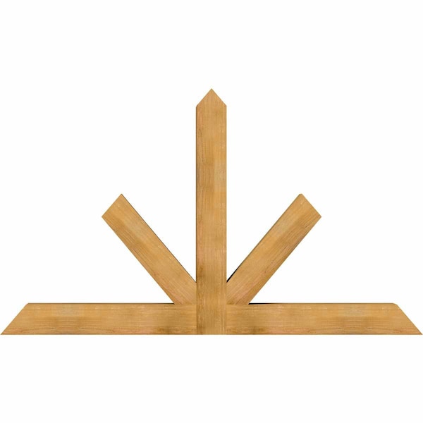 Ekena Millwork Saratoga Rough Sawn Timber Gable Bracket, Western Red Cedar, 84"W x 49"H x 6"D x 6"F, 14/12 Pitch GBW084X49X0606SAR00RWR - main